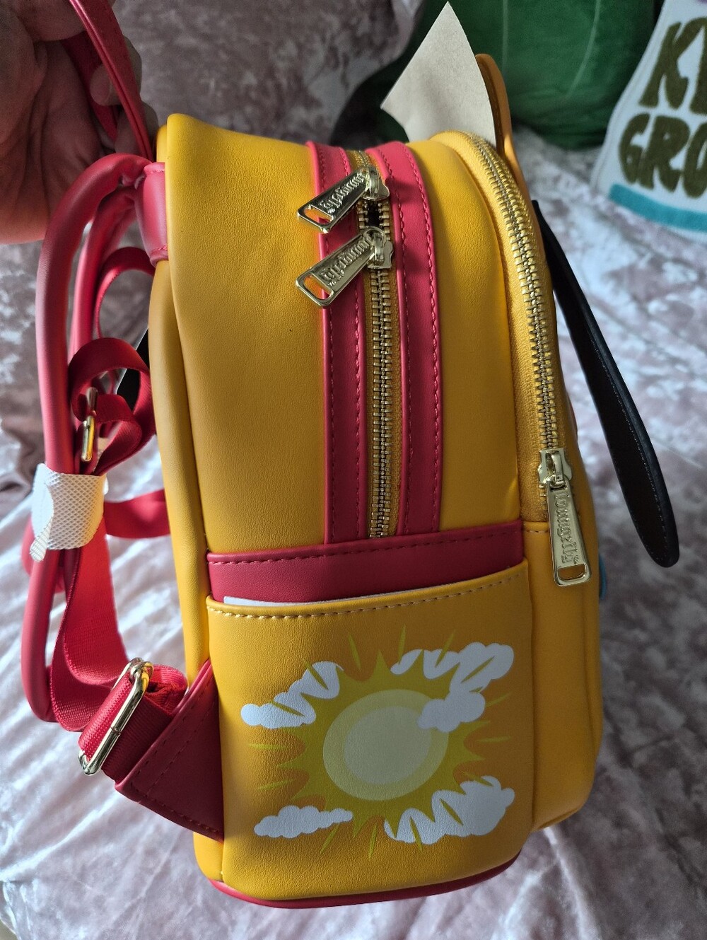 Loungefly Yellow Pluto Sunglasses Beach Mini Backpack - Picture 5 of 6